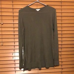 Olive Split side Long Sleeve